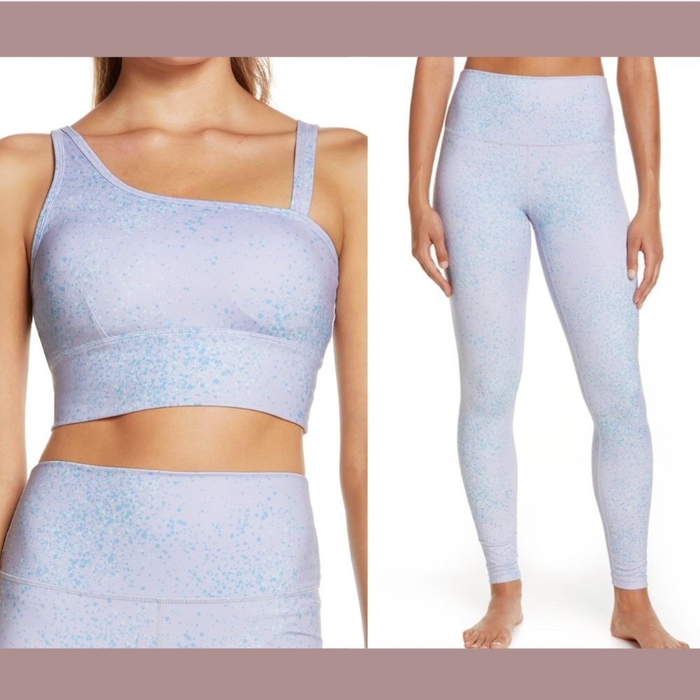 NWT 2PC Zella [ XS ] Studio Lite Sports Bra + Ankle Leggings Purple Cosmic‎